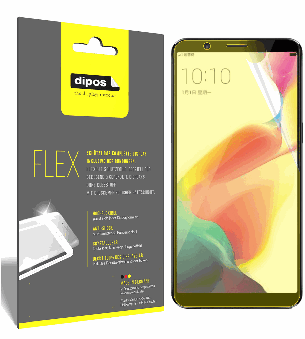 3x 3D Full Cover Schutzfolie für Oppo R11s