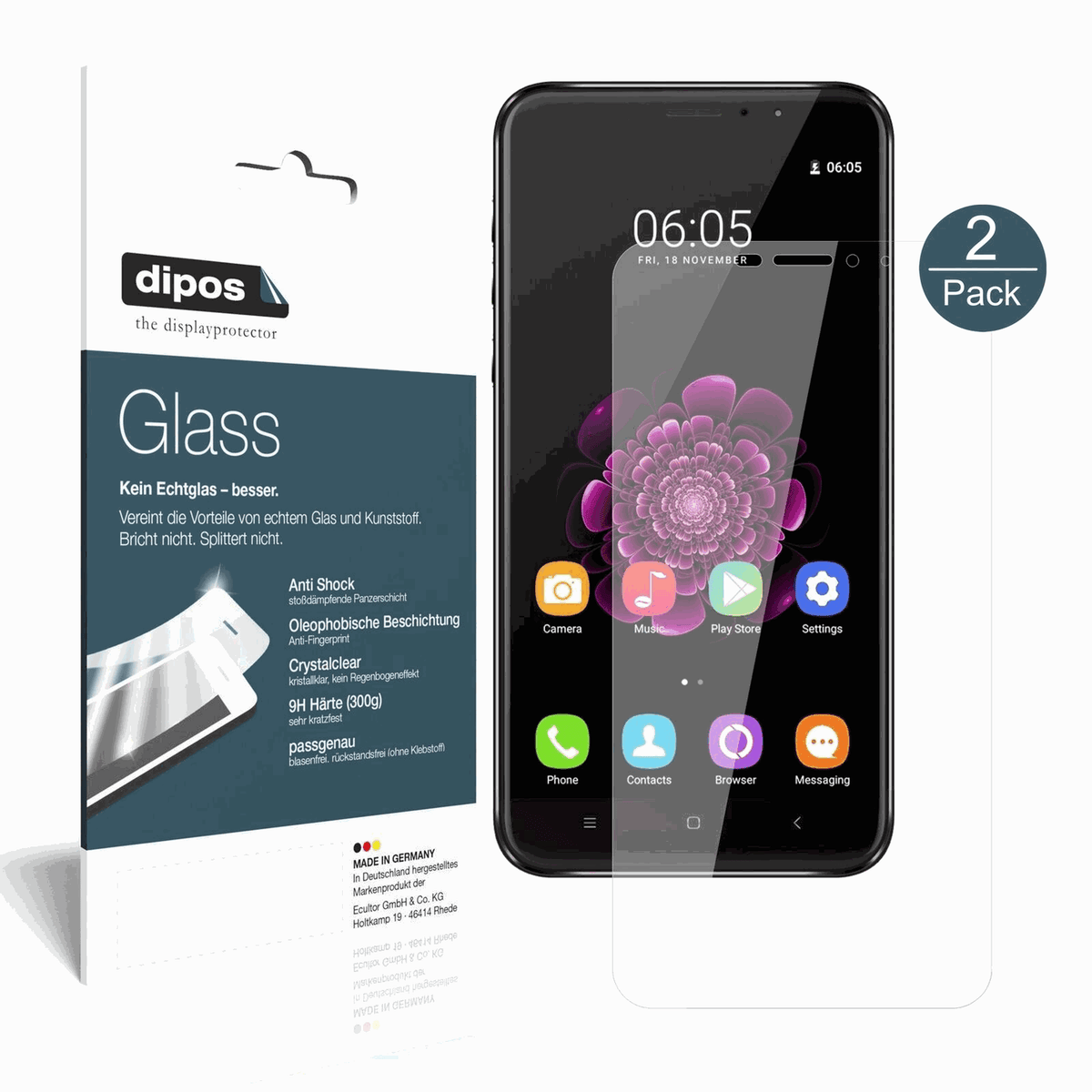 2x 9H Schutzfolie für Oukitel U20 Plus Panzerfolie