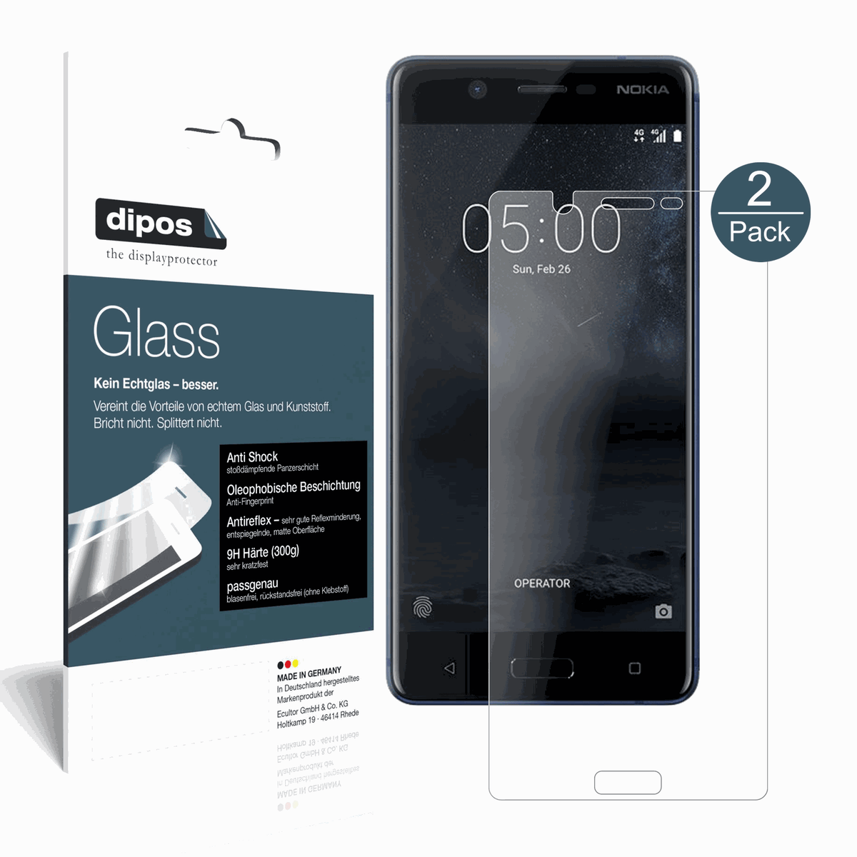 2x 9H Schutzfolie matt für Nokia 5 Panzerfolie