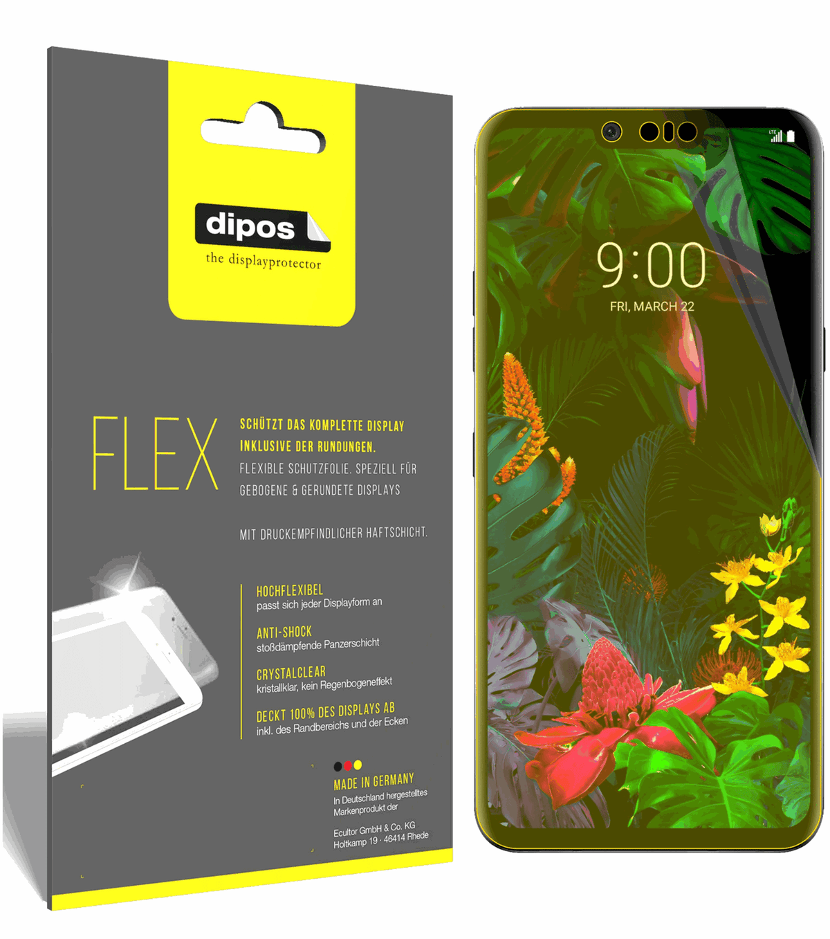 3x 3D Full Cover Schutzfolie für LG G8 ThinQ