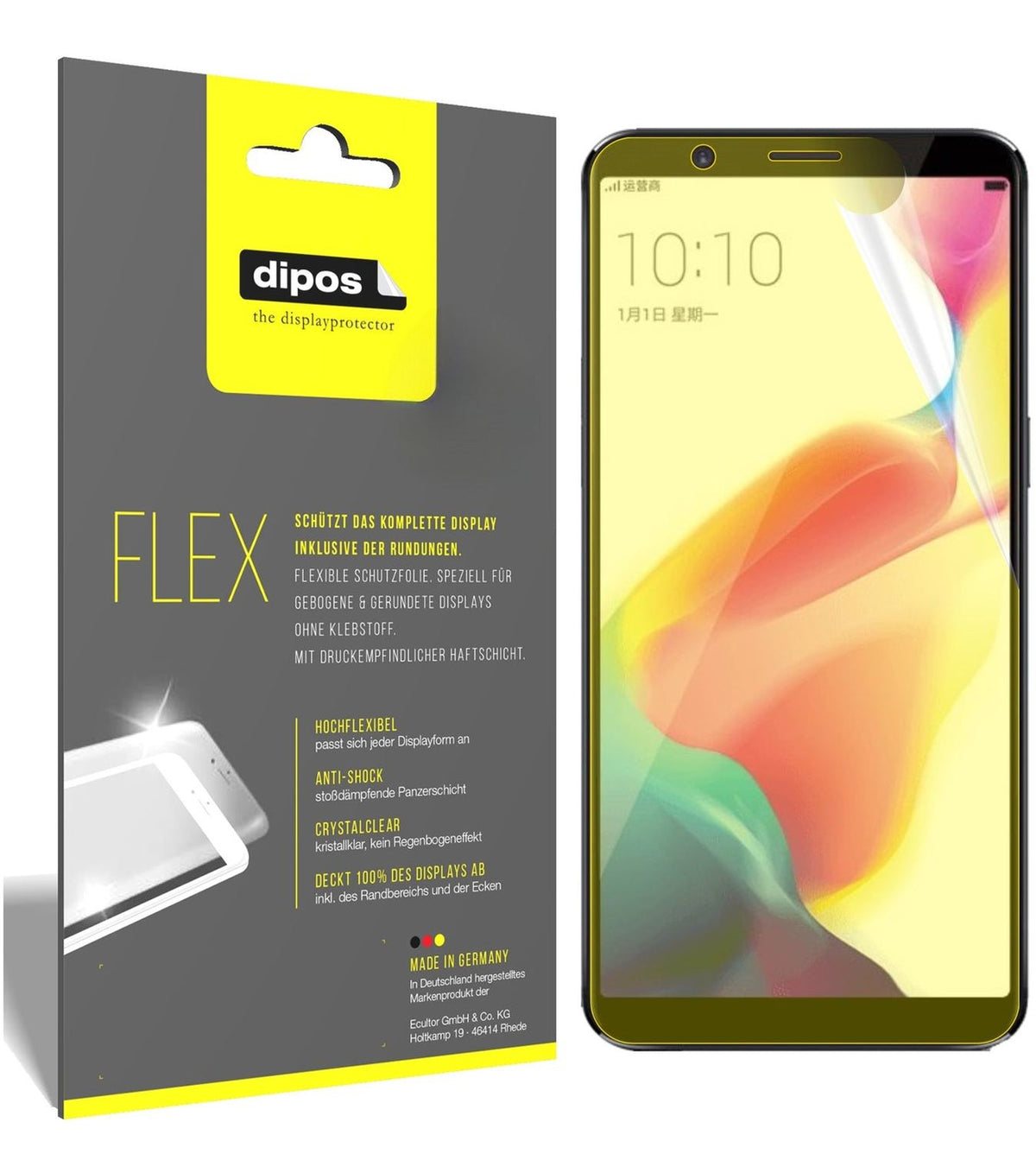 2x 3D Full Cover Schutzfolie für Oppo R11s