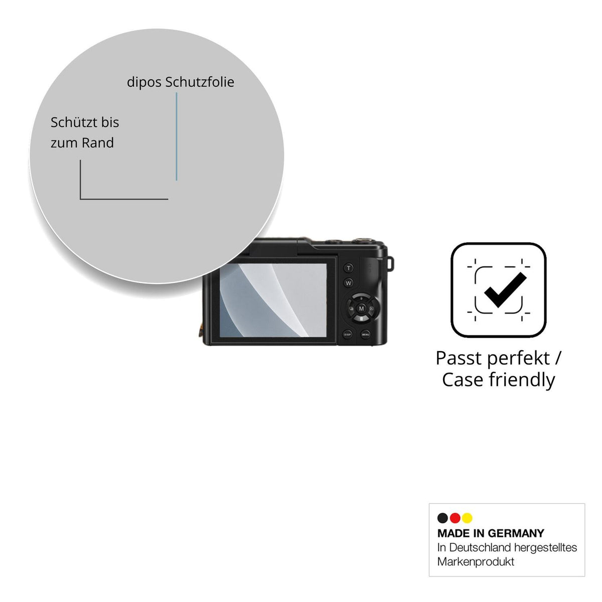Schutzglasfolie mit optimaler Passform, zur Verwendung mit Hüllen geeignet