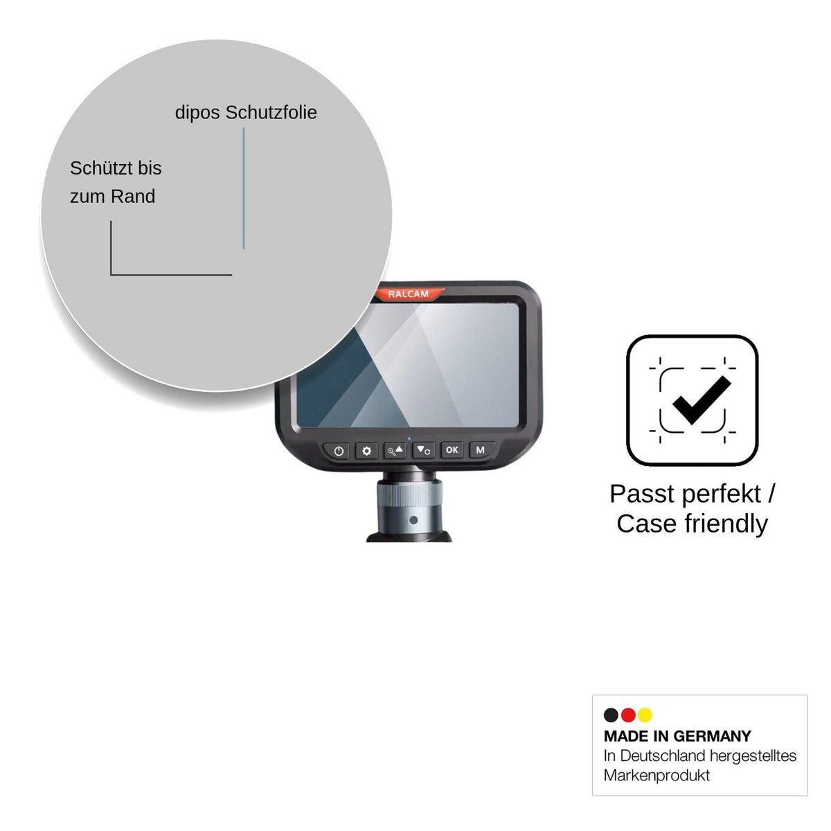 2x 9H Schutzfolie für Ralcam Endoscope Camera 5 Panzerfolie
