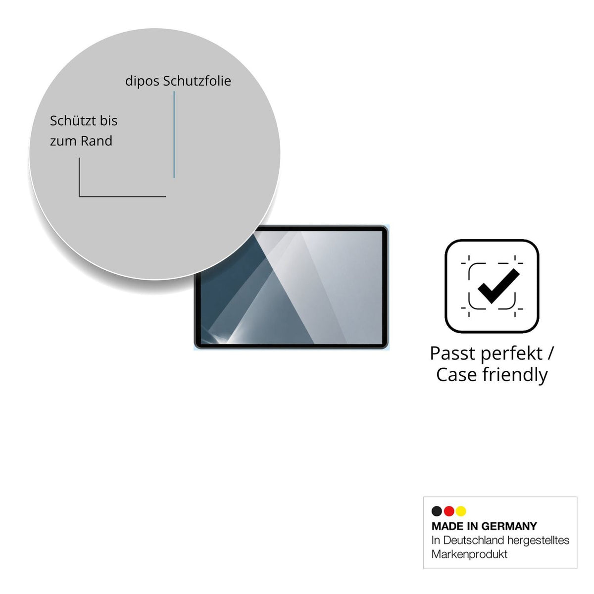 Besonders flexibler Displayschutz mit Anti-Shock-Schicht im Materialmix
