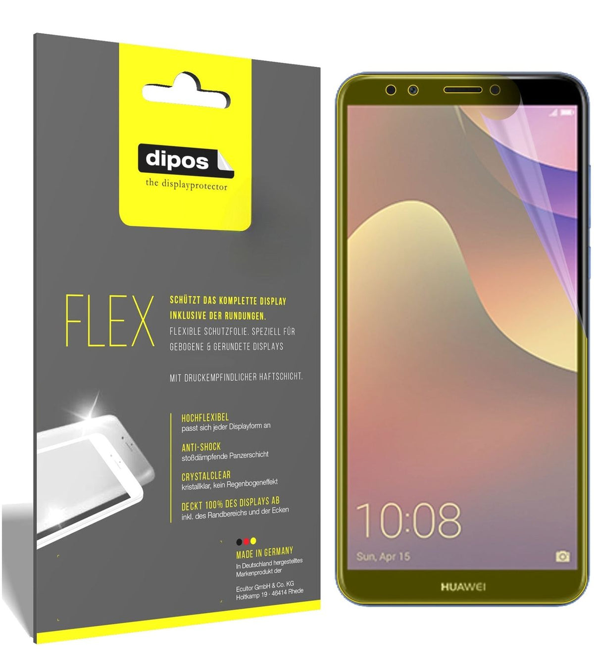 2x 3D Full Cover Schutzfolie für Huawei Y7 Prime (2018)