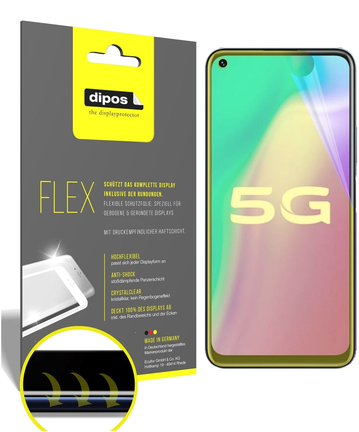 2x 3D Full Cover Schutzfolie für Vivo Y70s