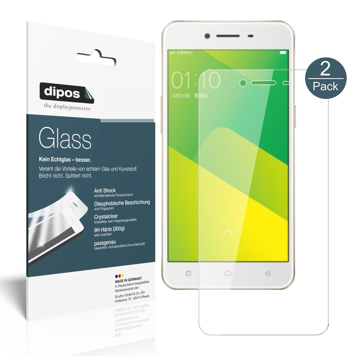 1x 9H Schutzfolie für Oppo A57 Panzerfolie