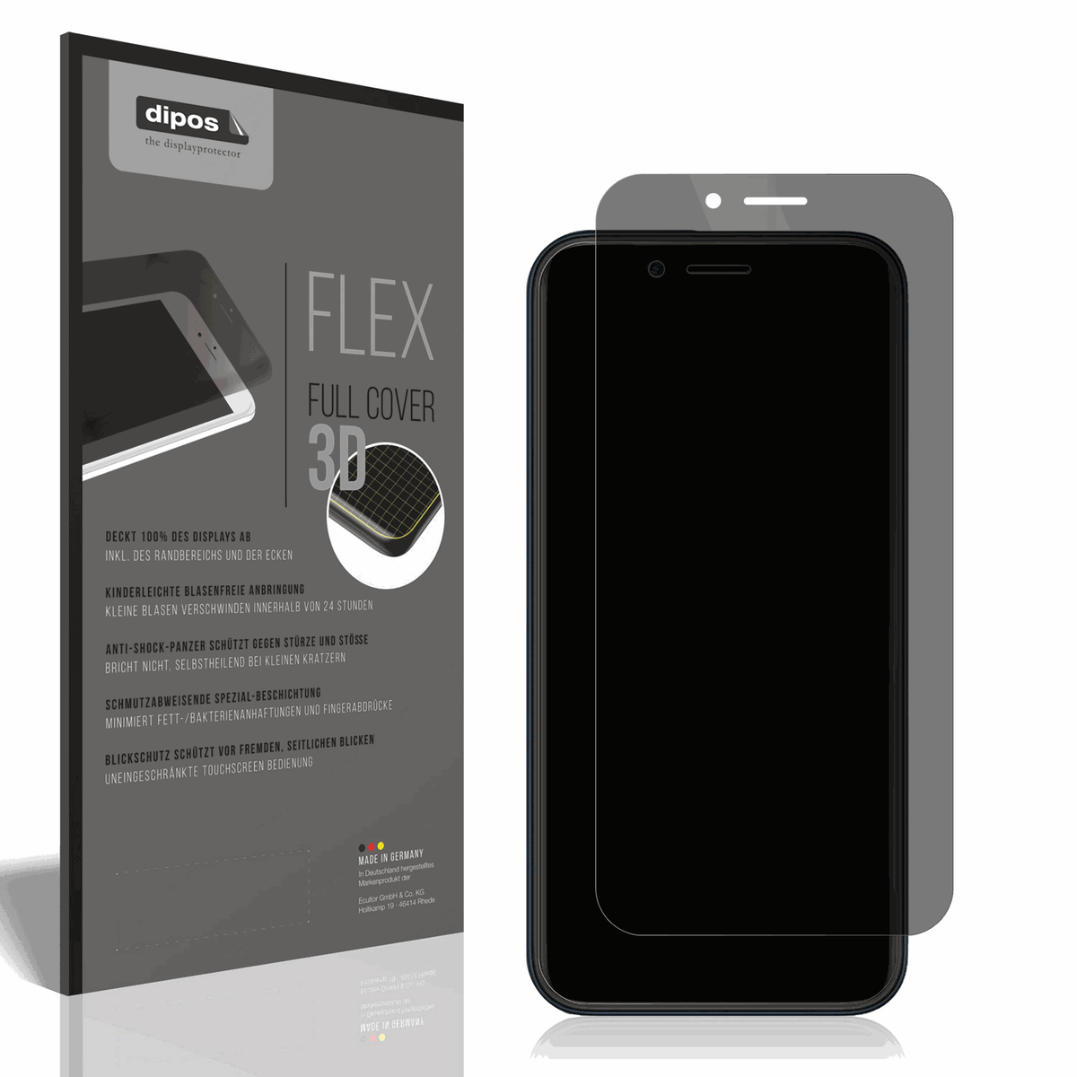Full Cover Privacy Blickschutzfolie für Mobicel MX2 Plus