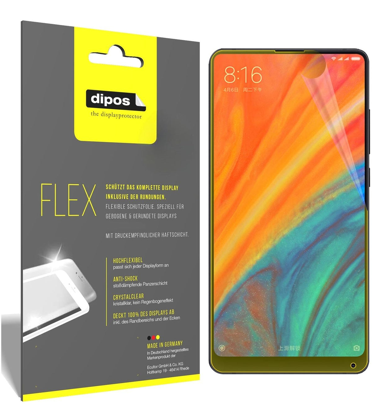 2x 3D Full Cover Schutzfolie für Xiaomi Mi Mix 2S