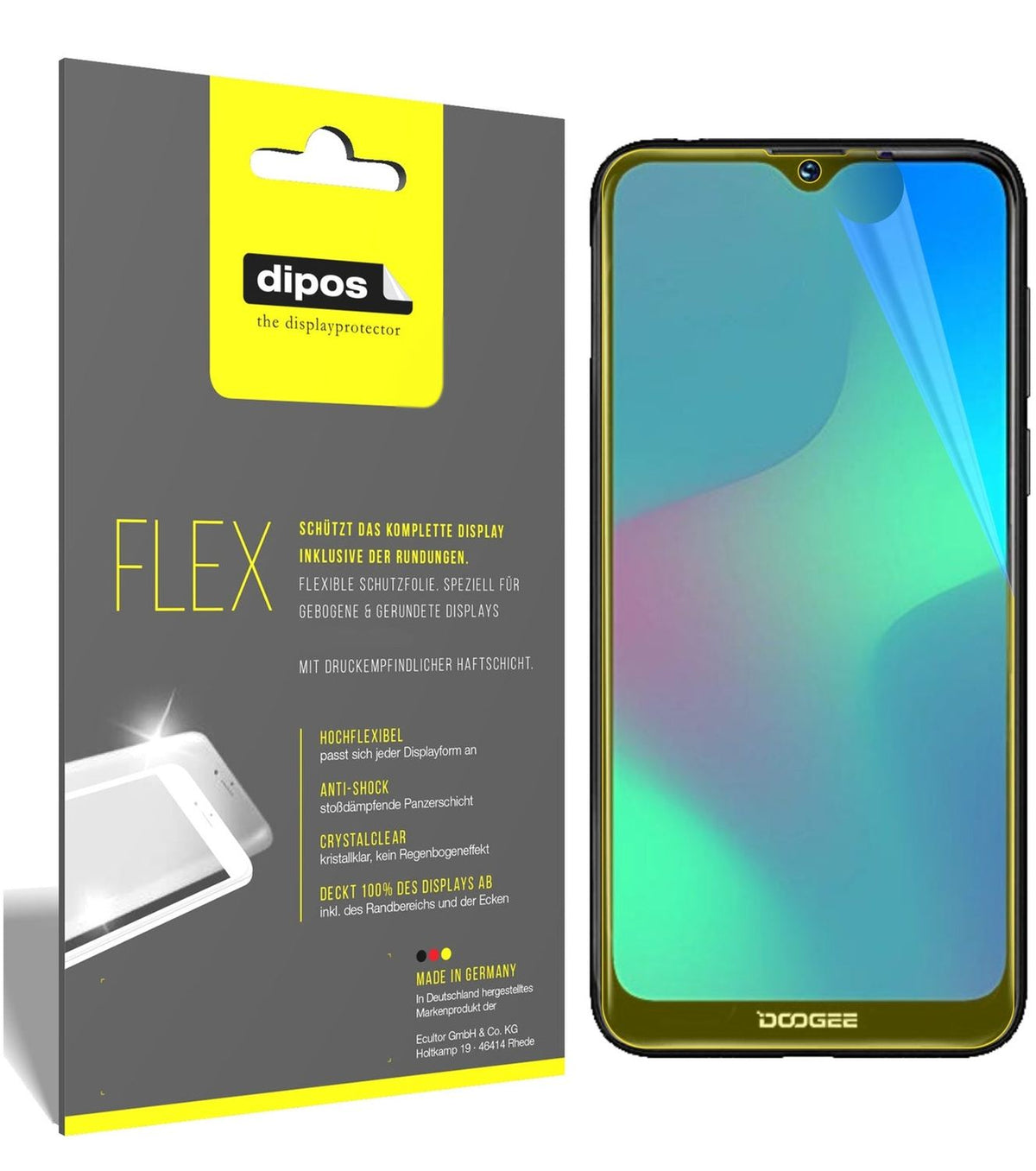 2x 3D Full Cover Schutzfolie für Doogee Y8