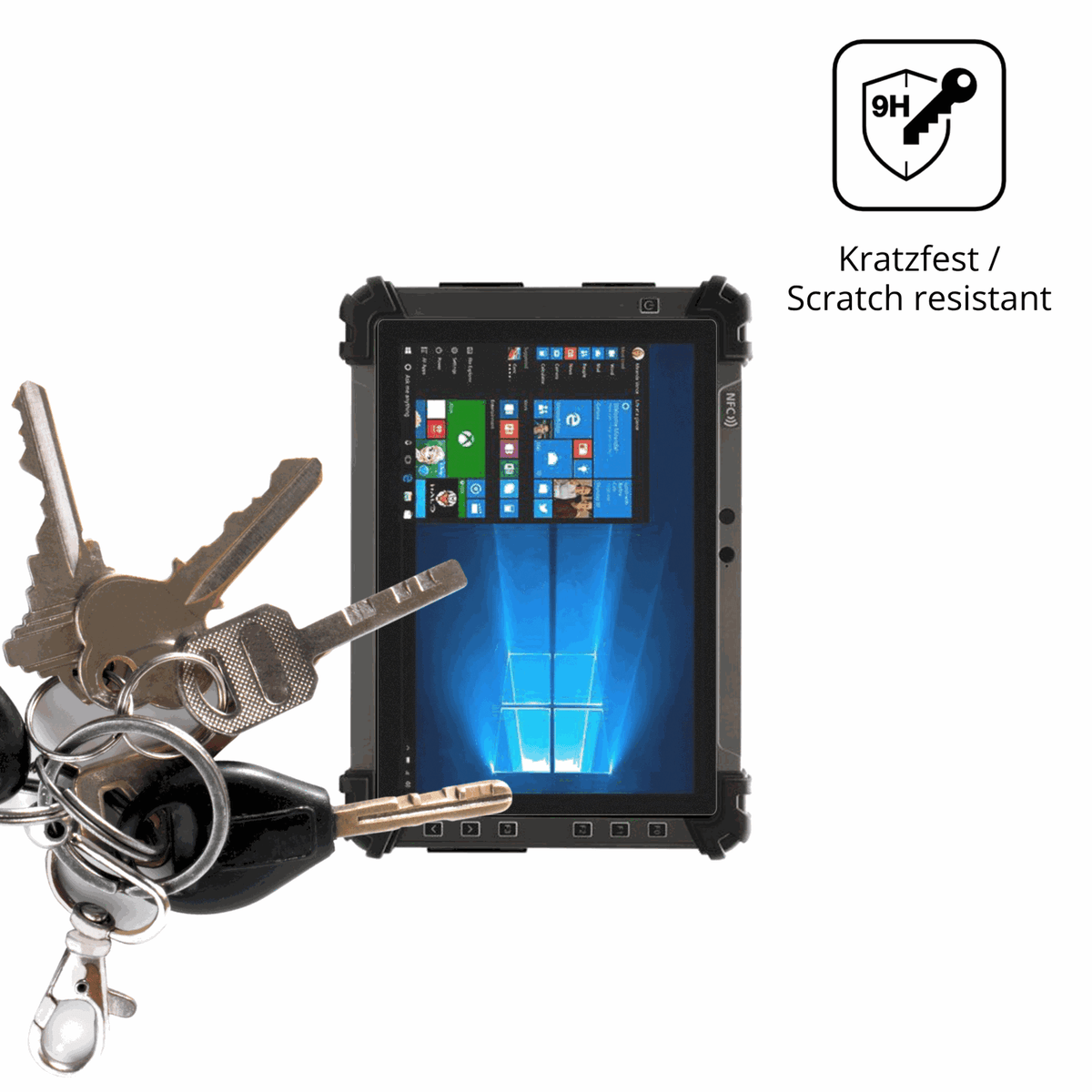 dipos Displayschutz für aaroniarugged tablet a1, mattierte Oberfläche, robuste Festigkeit und perfekte Passform