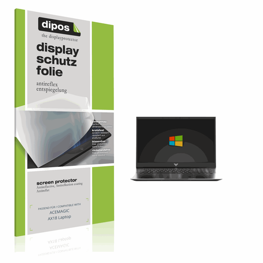 Matte Displayschutzfolie von dipos passend für acemagicax18 laptop, präziser Zuschnitt und blasenfrei montiert