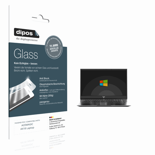 Matte Displayschutzfolie von dipos passend für acemagicax18 laptop, 9H kratzfest und blasenfrei montiert
