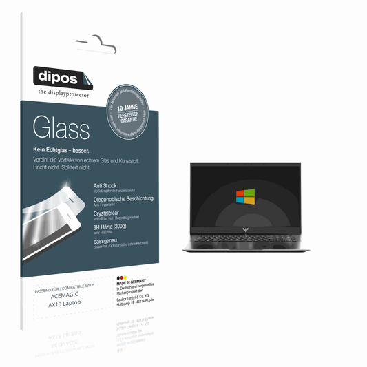Klare Displayschutzfolie von dipos passend für acemagicax18 laptop, 9H kratzfest und blasenfrei montiert
