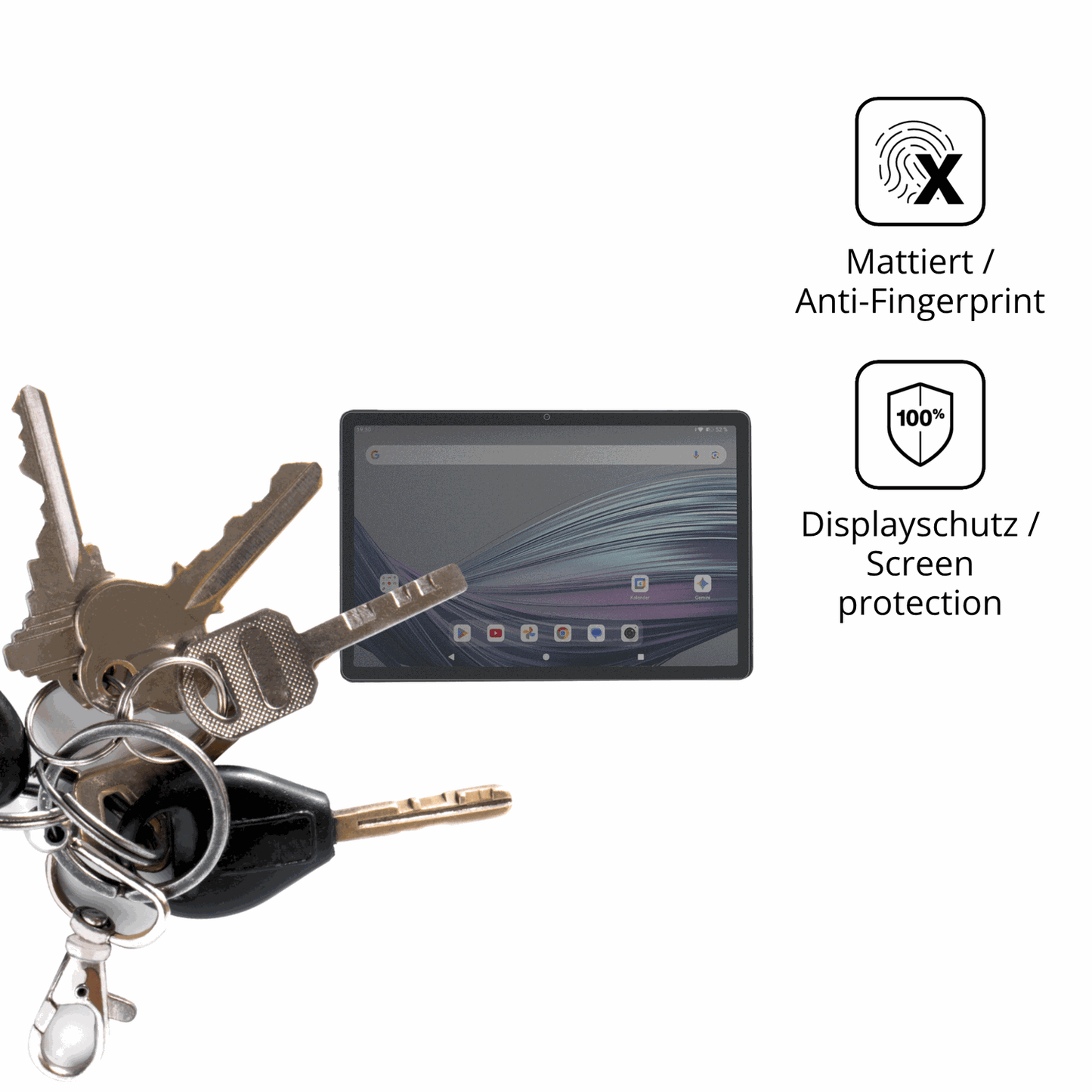 dipos Displayschutz für Acepad A172, mattierte Oberfläche, Blickschutzfilter und perfekter Passform