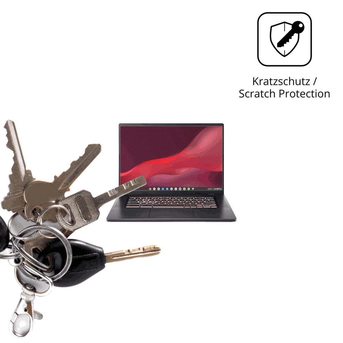 Schutz gegen Kratzer auf dem acer Chromebook Plus 516 Glas durch Schlüssel oder Ähnliches