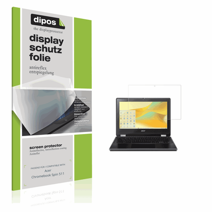 Matte Displayschutzfolie von dipos passend für Acer Chromebook Spin 511, präziser Zuschnitt und blasenfrei montiert
