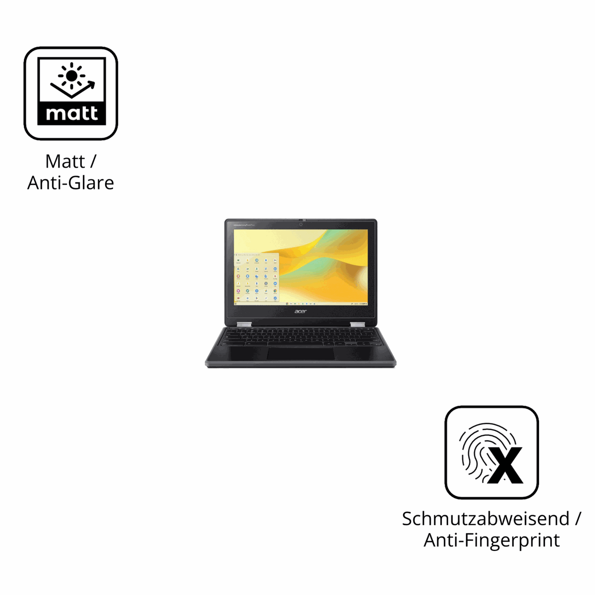 Dünne und entspiegelnde Folie passend zugeschnitten für Acer Chromebook Spin 511