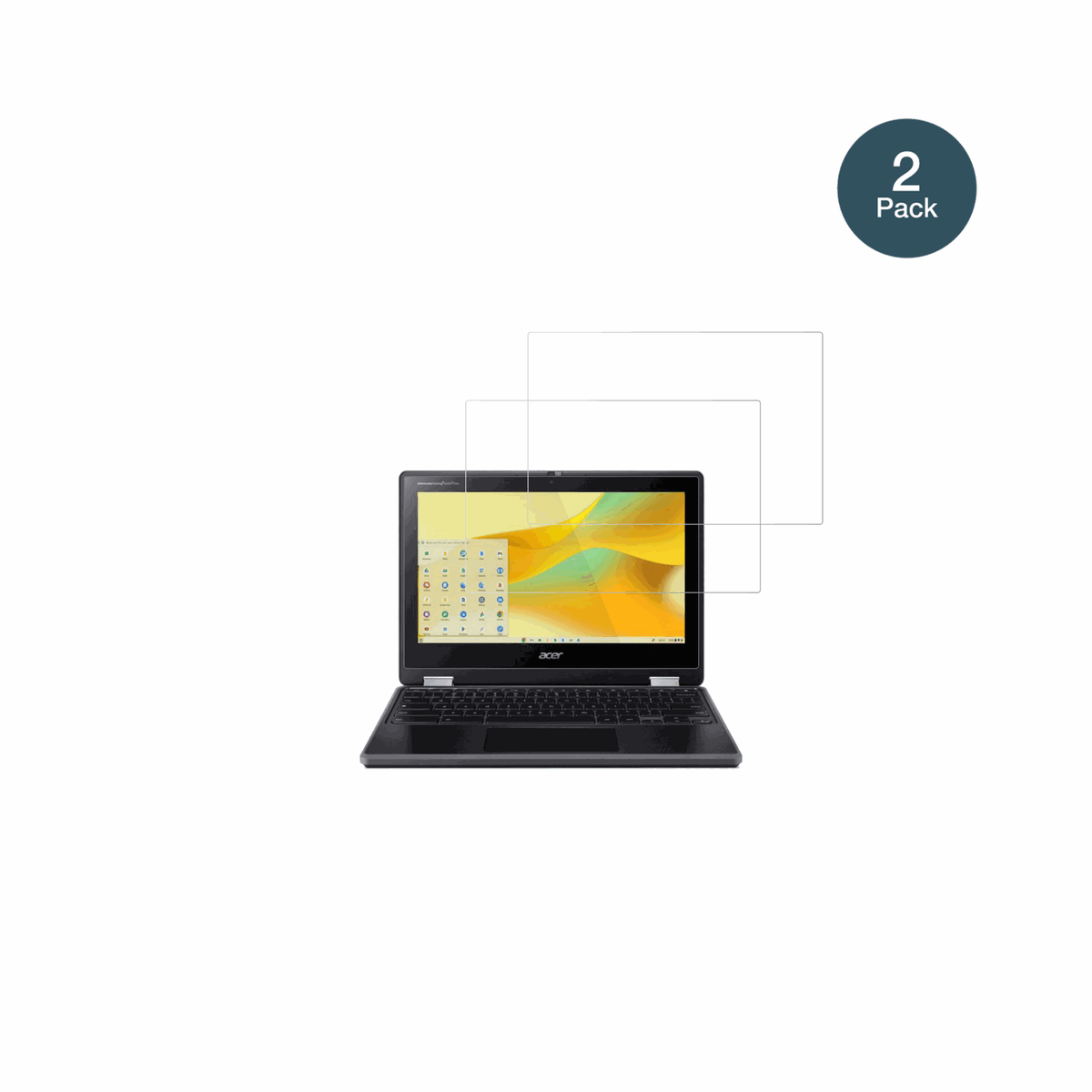 AcerChromebook Spin 511 mit aufgebrachter dipos Flex Schutzfolie, glasklare Darstellung ohne Einschränkungen