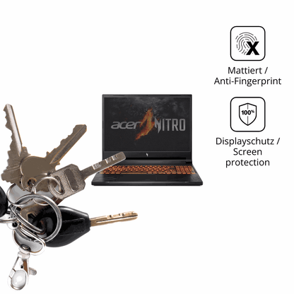dipos Displayschutz für acernitro v16, mattierte Oberfläche, Blickschutzfilter und perfekter Passform