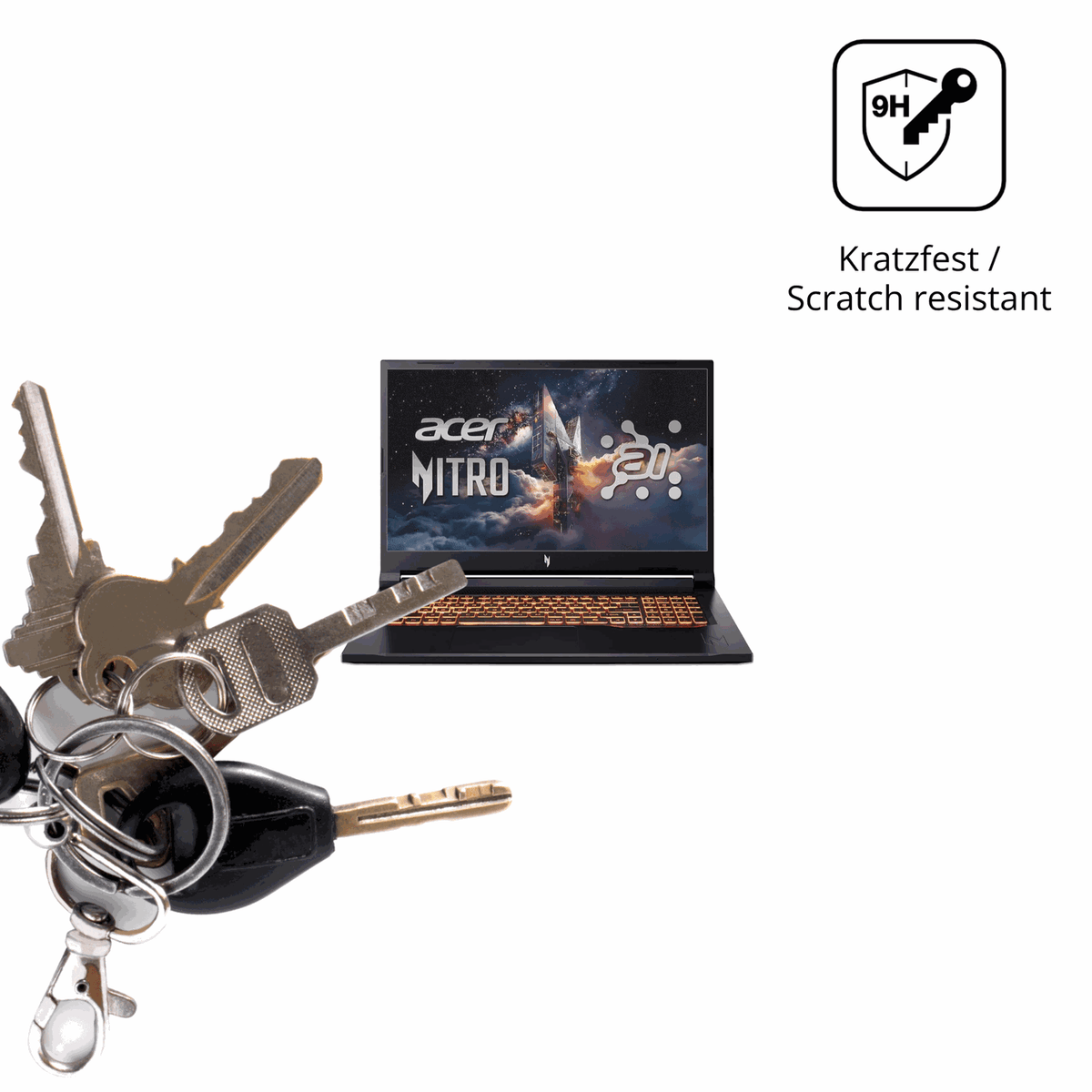 dipos Displayschutz für Acer Nitro V17 AI, mattierte Oberfläche, robuste Festigkeit und perfekte Passform