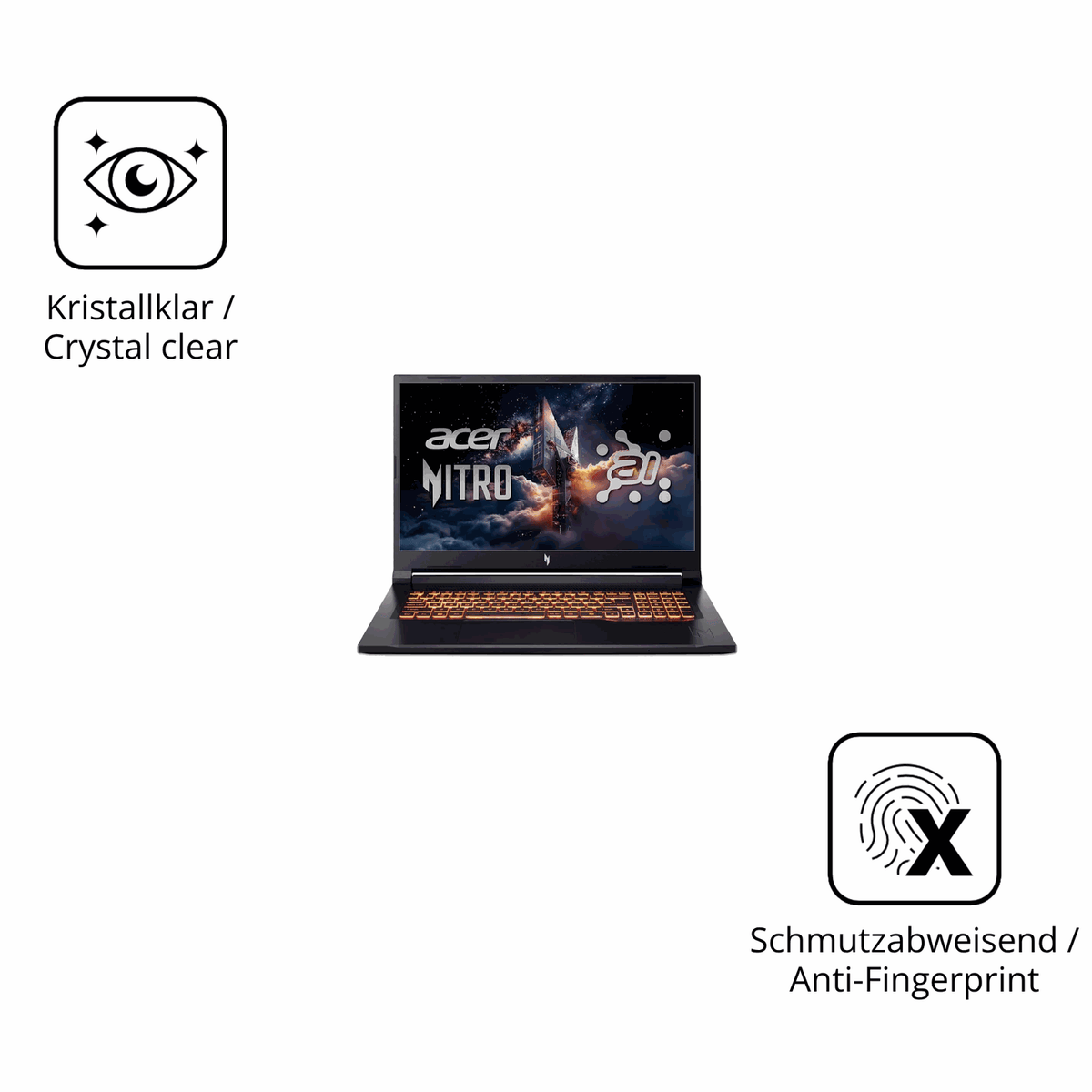 Flexible TPU-Folie passend zugeschnitten für Acer Nitro V17 AI, vollständige Abdeckung
