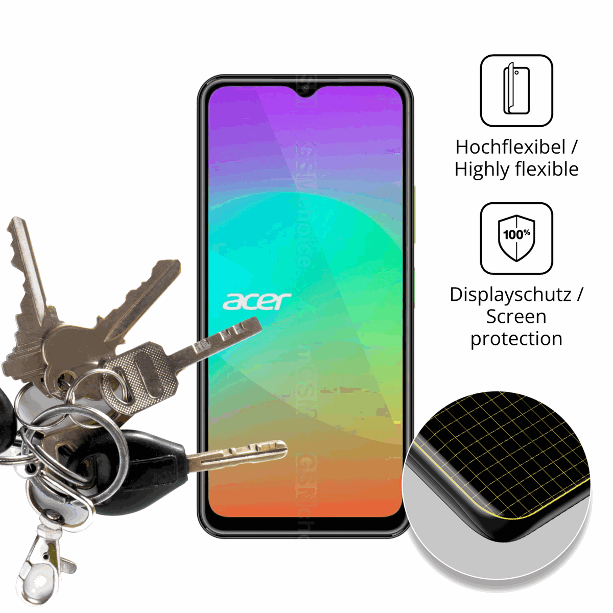 dipos Displayschutz für Acer Sospiro A5 Plus, transparente Oberfläche, geringe Dicke und perfekte Passform