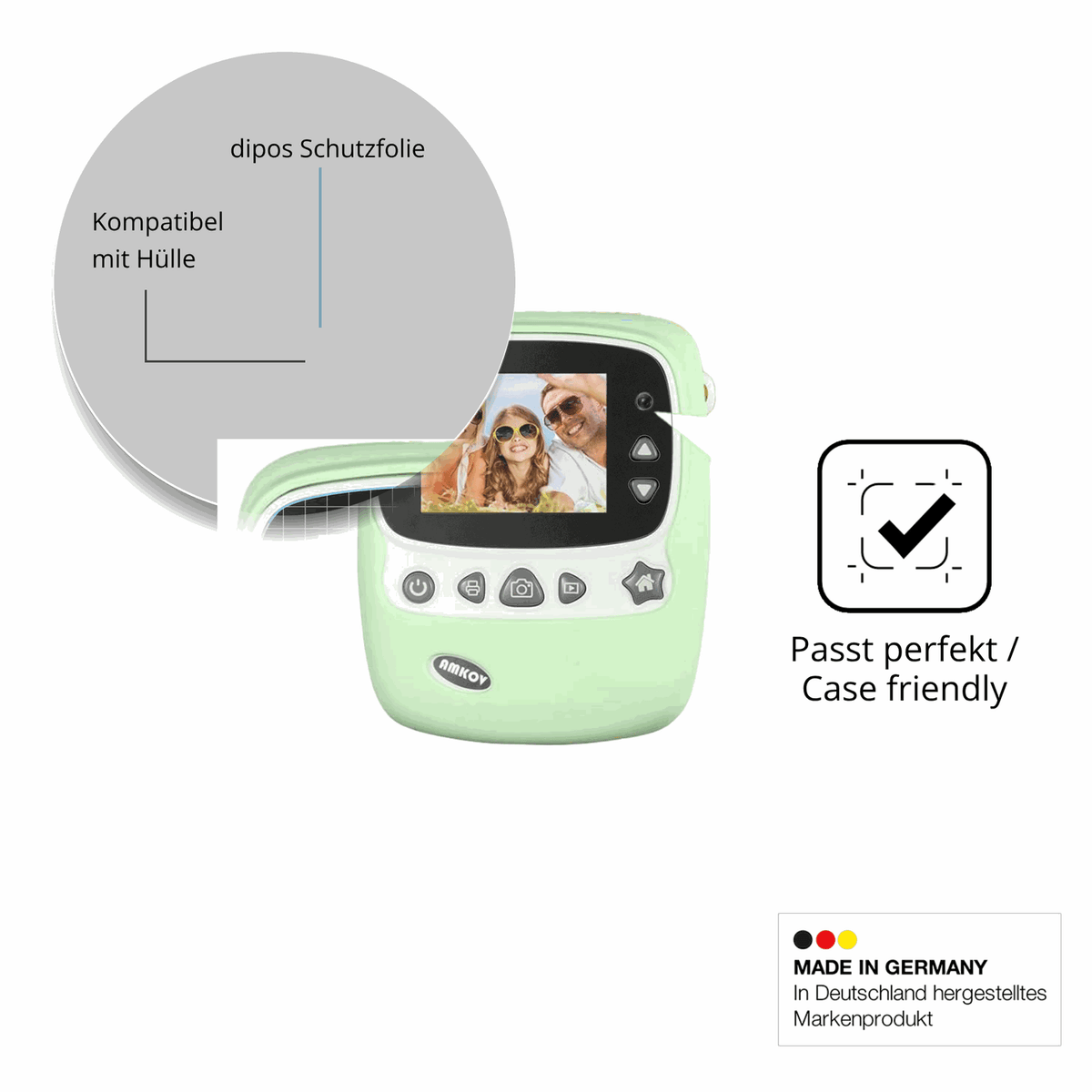 Schutzfolie mit optimaler Passform, zur Verwendung mit Hüllen geeignet