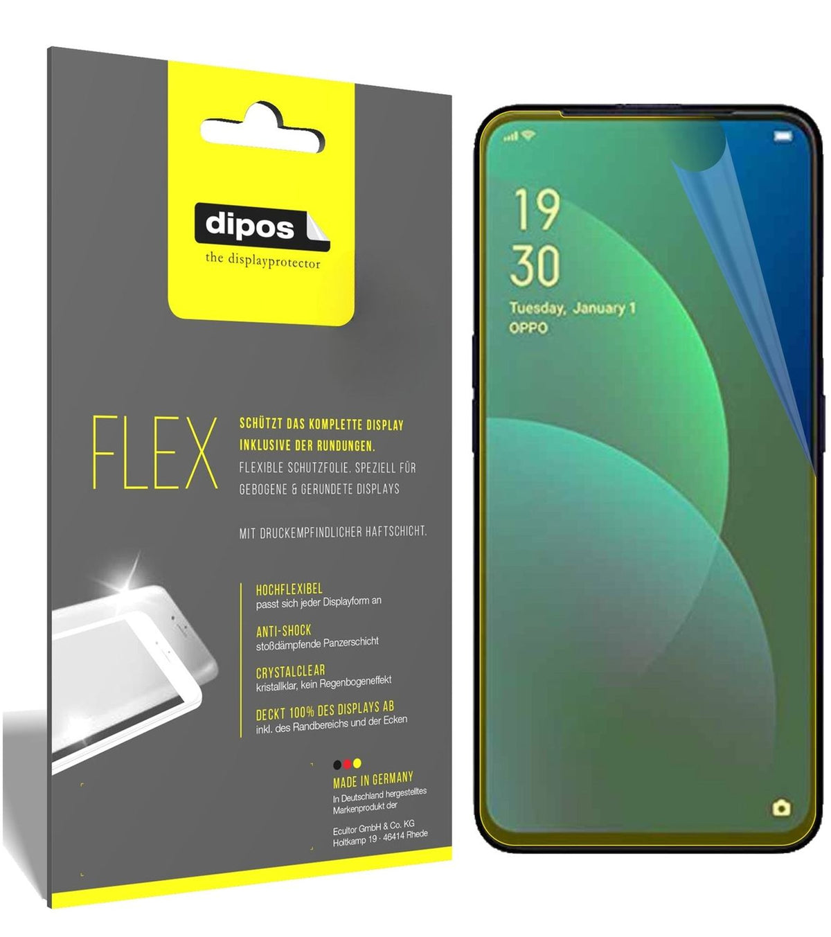 2x 3D Full Cover Schutzfolie für Oppo F11 Pro