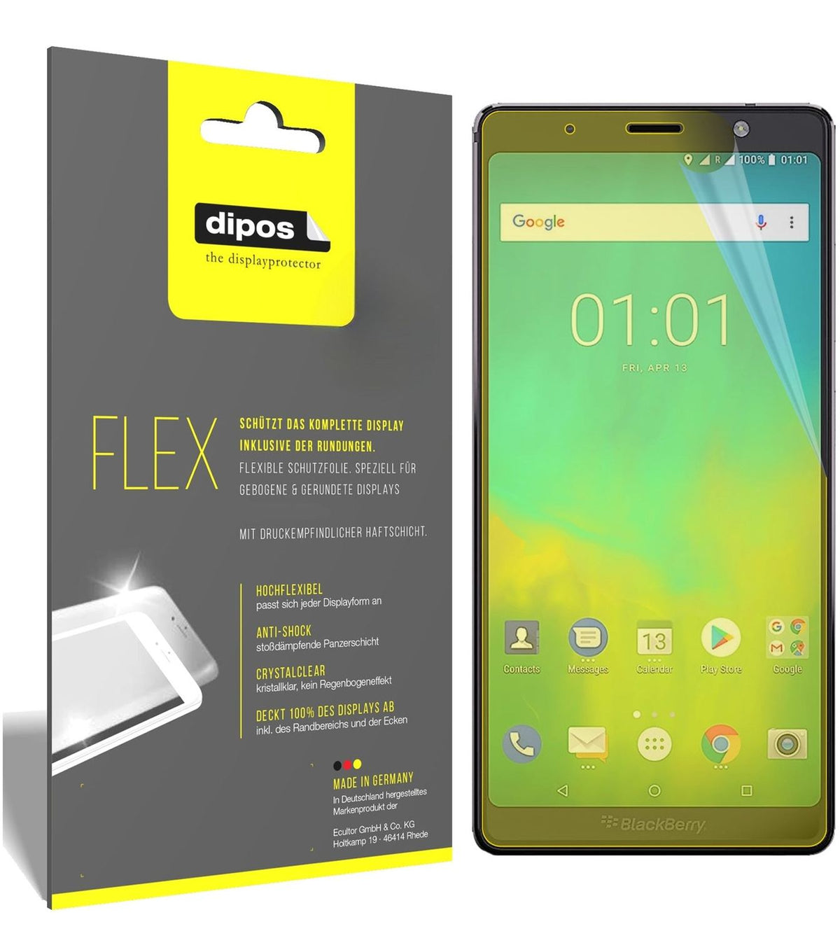 2x 3D Full Cover Schutzfolie für BlackBerry Evolve
