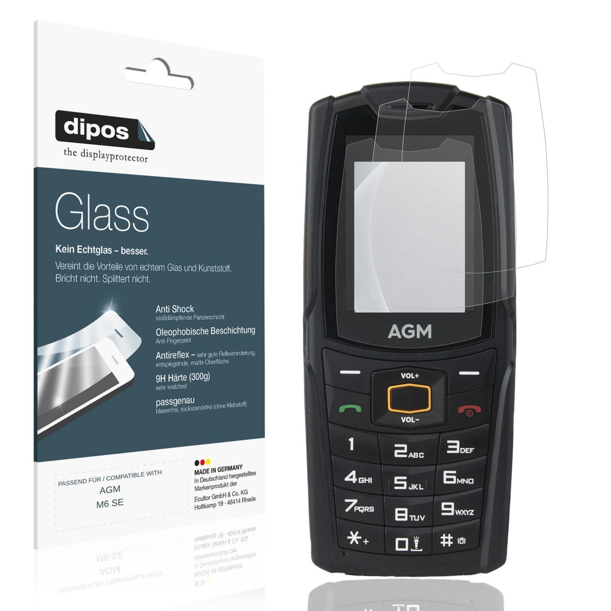 Matte Displayschutzfolie von dipos passend für AGM M6 SE, 9H kratzfest und blasenfrei montiert