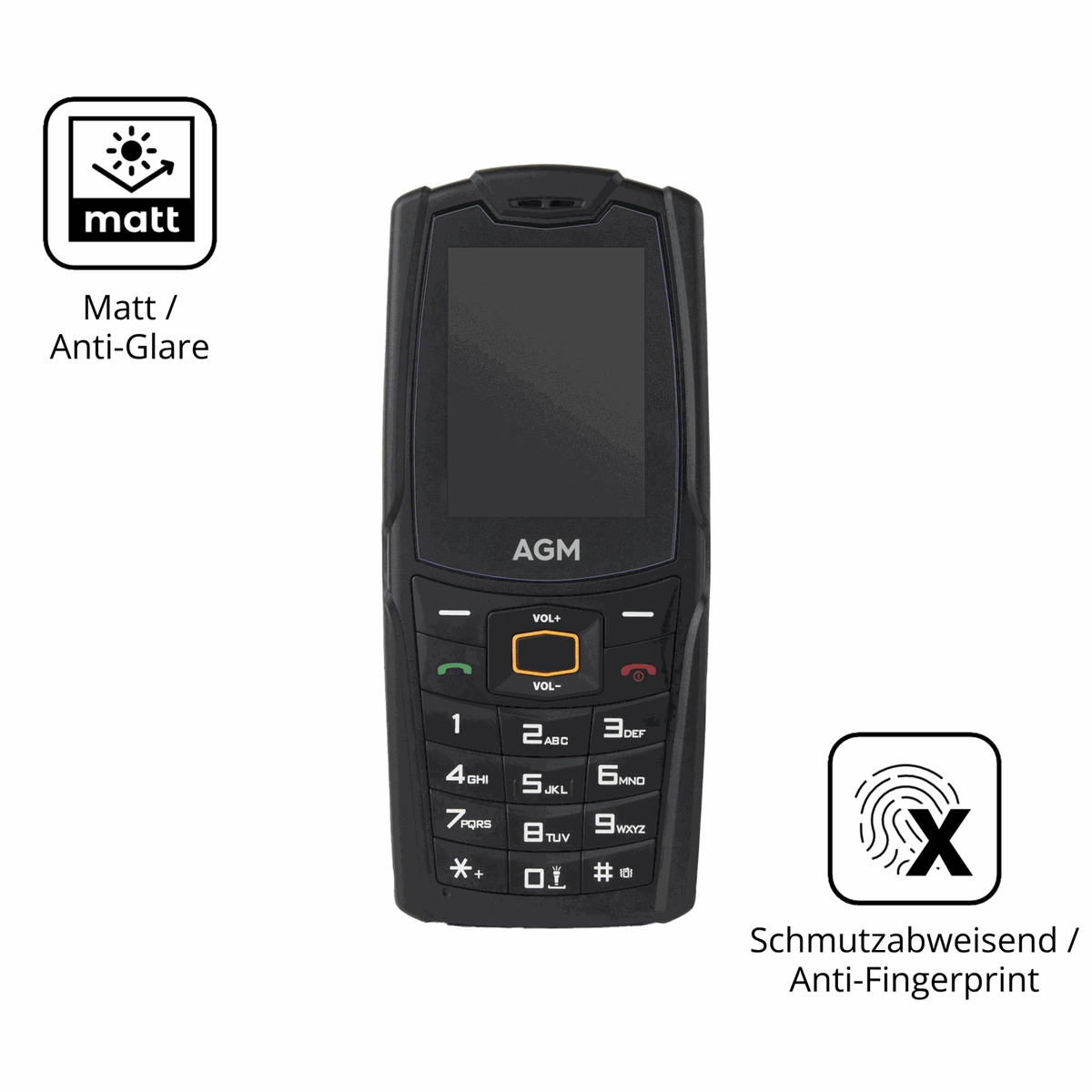 9H Hartbeschichtete, flexible Folie passend zugeschnitten für AGM M6 SE