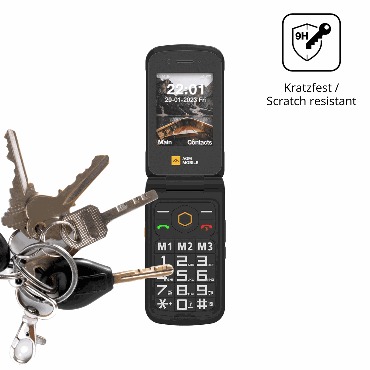 dipos Displayschutz für AGM M8 FLIP, mattierte Oberfläche, robuste Festigkeit und perfekte Passform