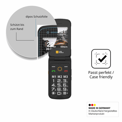Schutzglasfolie mit optimaler Passform, zur Verwendung mit Hüllen geeignet