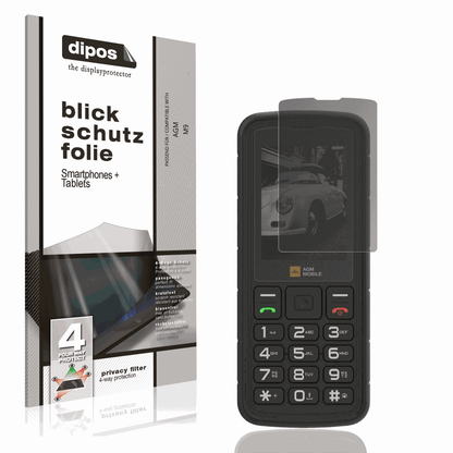 Blickschutzfolie von dipos passend für AGM M9, präziser Zuschnitt und blasenfrei montiert