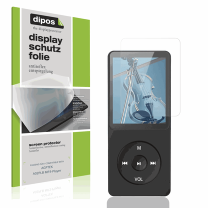 Matte Displayschutzfolie von dipos passend für AGPTEK A02PLB MP3-Player, präziser Zuschnitt und blasenfrei montiert