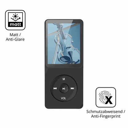 Dünne und entspiegelnde Folie passend zugeschnitten für AGPTEK A02PLB MP3-Player