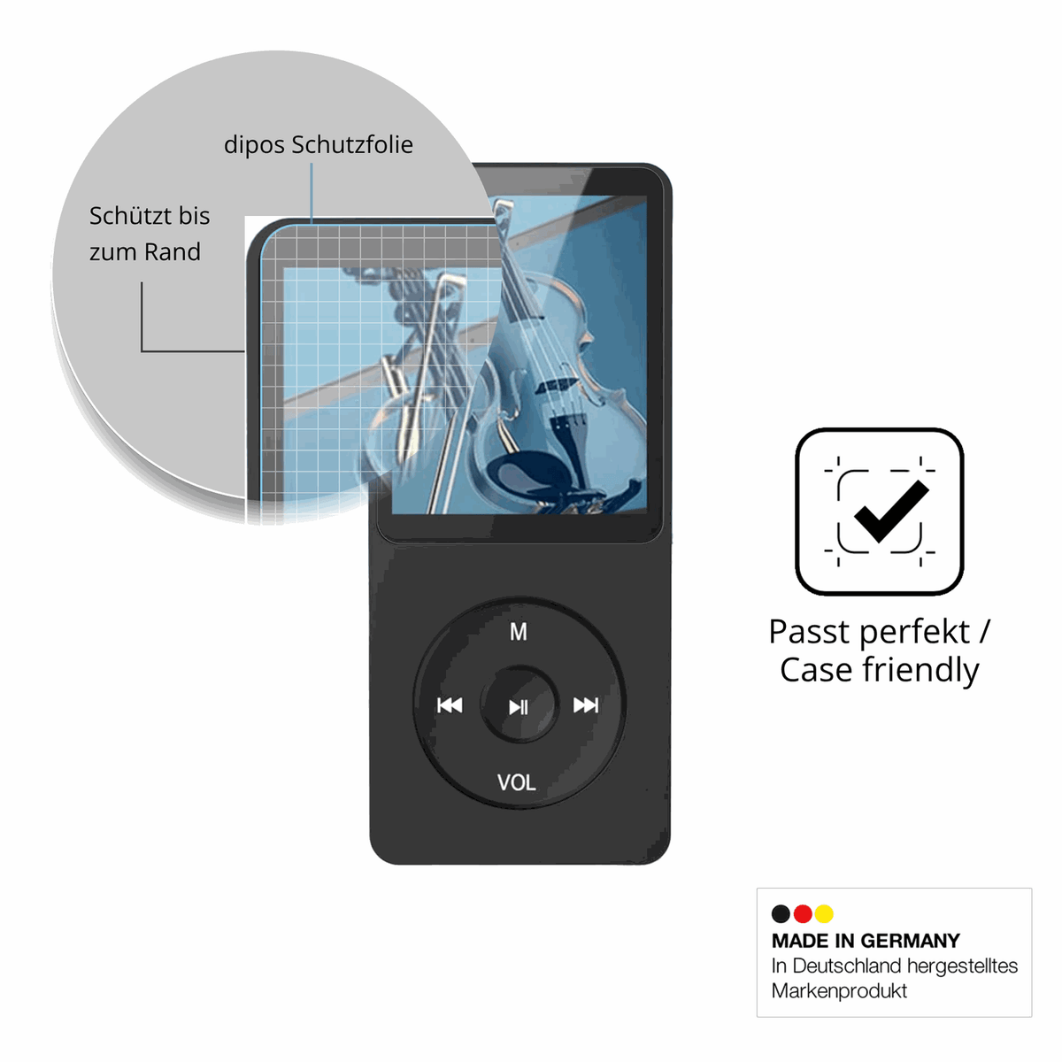 Besonders flexibler Displayschutz mit Anti-Shock-Schicht im Materialmix