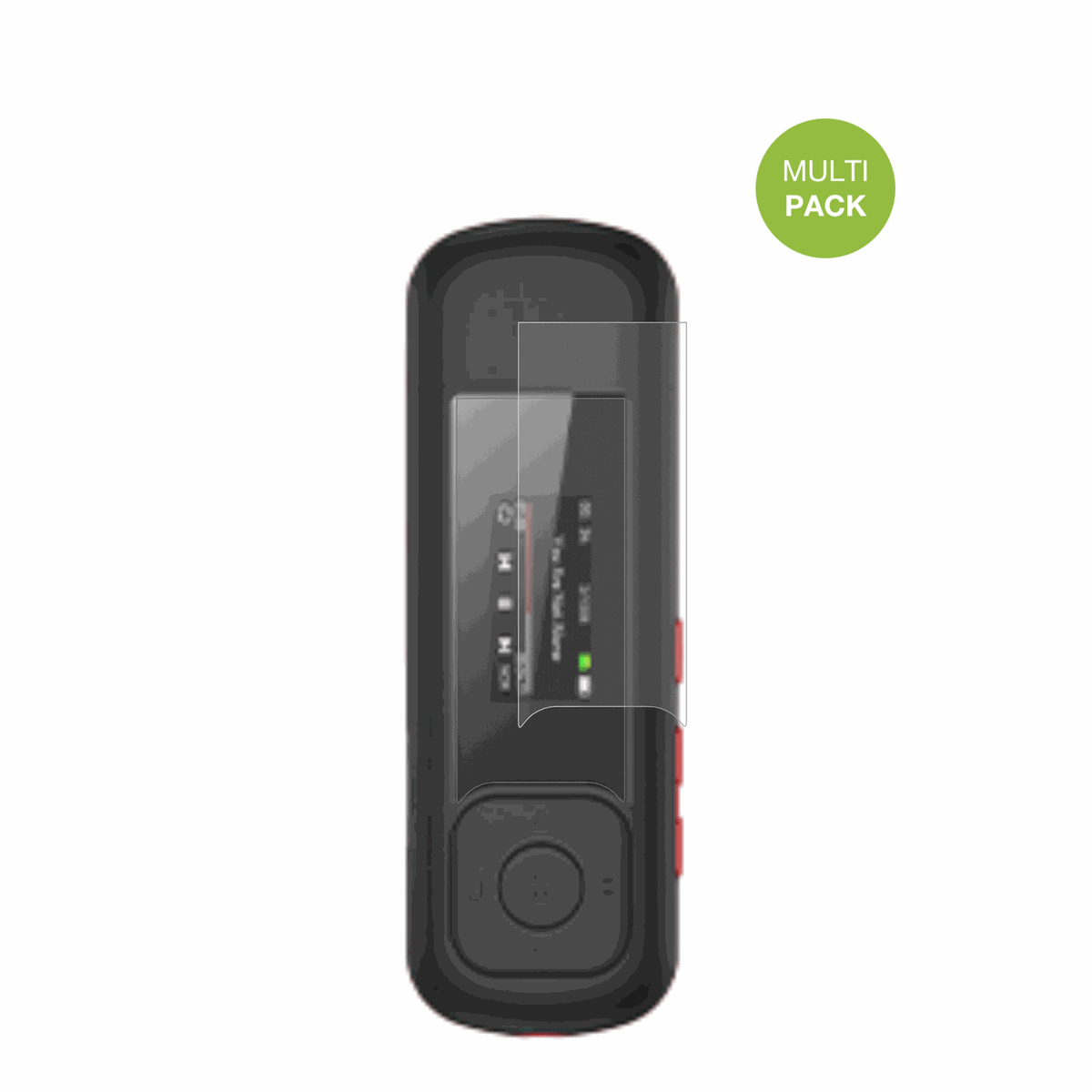 AGPTEKA55 MP3-Player mit aufgebrachter dipos Displayschutzfolie, die lästige Fingerabdrücke minimiert
