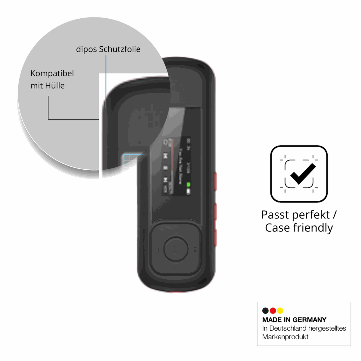 Schutzfolie mit optimaler Passform, zur Verwendung mit Hüllen geeignet