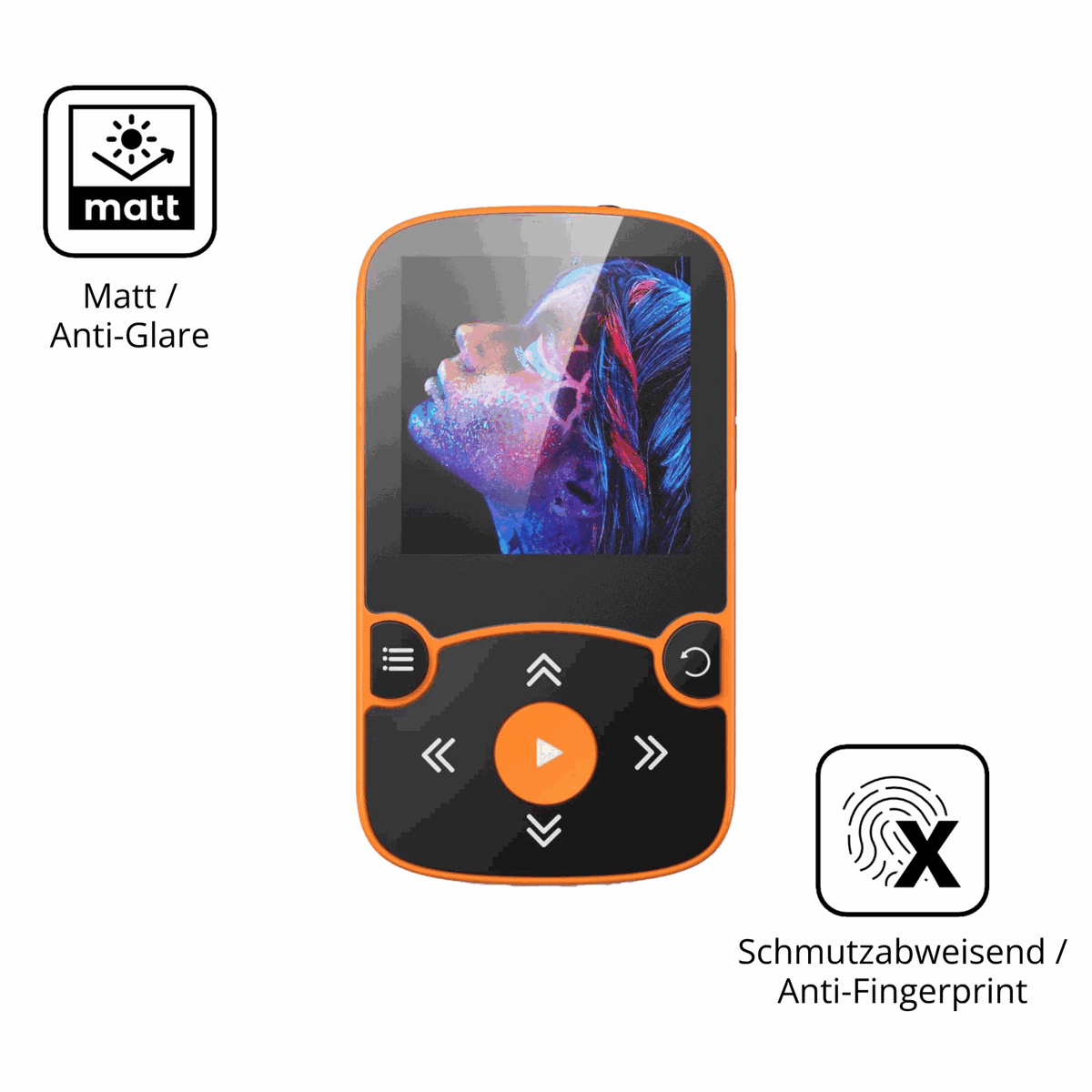 Dünne und entspiegelnde Folie passend zugeschnitten für AGPTEK A65 MP3-Player