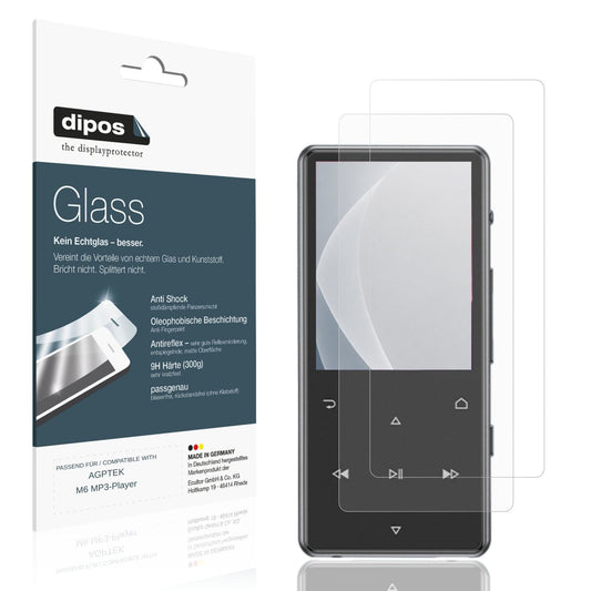 Matte Displayschutzfolie von dipos passend für AGPTEK M6 MP3-Player, 9H kratzfest und blasenfrei montiert