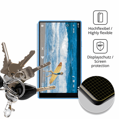 dipos Displayschutz für AGXOV P50 MP3-Player, transparente Oberfläche, geringe Dicke und perfekte Passform