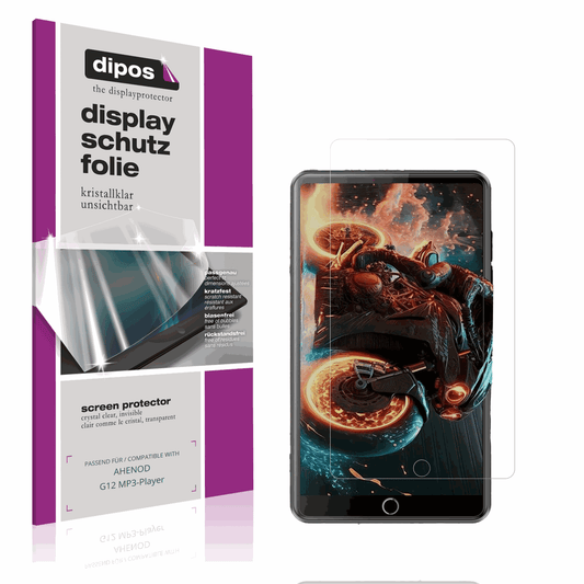 Klare Displayschutzfolie von dipos passend für AHENOD G12 MP3-Player, präziser Zuschnitt und blasenfrei montiert