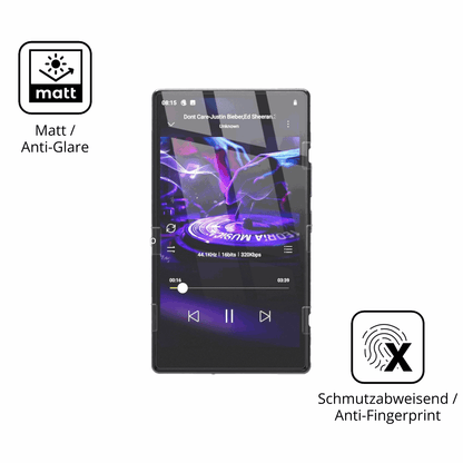 9H Hartbeschichtete, flexible Folie passend zugeschnitten für AHENOD G15 MP3-Player