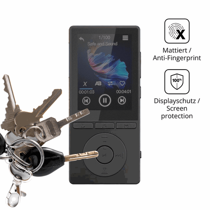 dipos Displayschutz für Aiandcc M6 MP3-Player, mattierte Oberfläche, Blickschutzfilter und perfekter Passform
