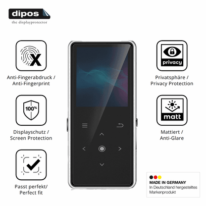 Privatsphäre-Schutz durch Sichtschutz-Folie passend zugeschnitten für AiMoonsa B27 MP3-Player