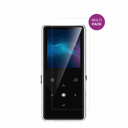 AiMoonsaB27 MP3-Player mit aufgebrachter dipos Displayschutzfolie, glasklare Darstellung ohne Einschränkungen