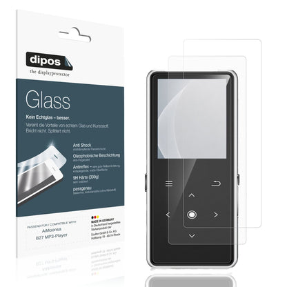 Matte Displayschutzfolie von dipos passend für AiMoonsa B27 MP3-Player, 9H kratzfest und blasenfrei montiert