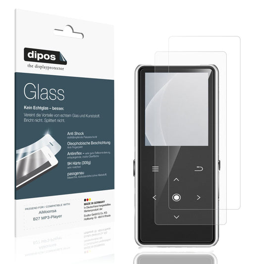 Matte Displayschutzfolie von dipos passend für AiMoonsa B27 MP3-Player, 9H kratzfest und blasenfrei montiert